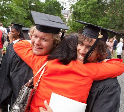 Commencement hug