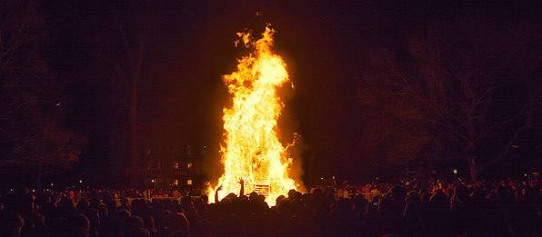 Traditional bonfire sparks Princeton spirit