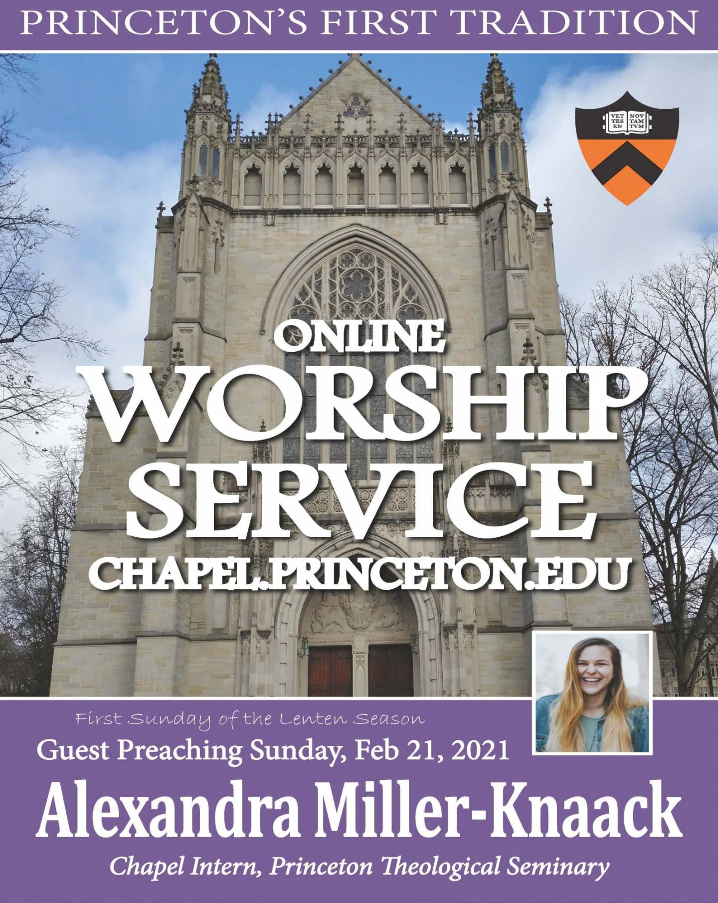 Sunday Worship Service with guest preacher, Alexandra Miller-Knaack, Chapel Intern - Vimarsana News