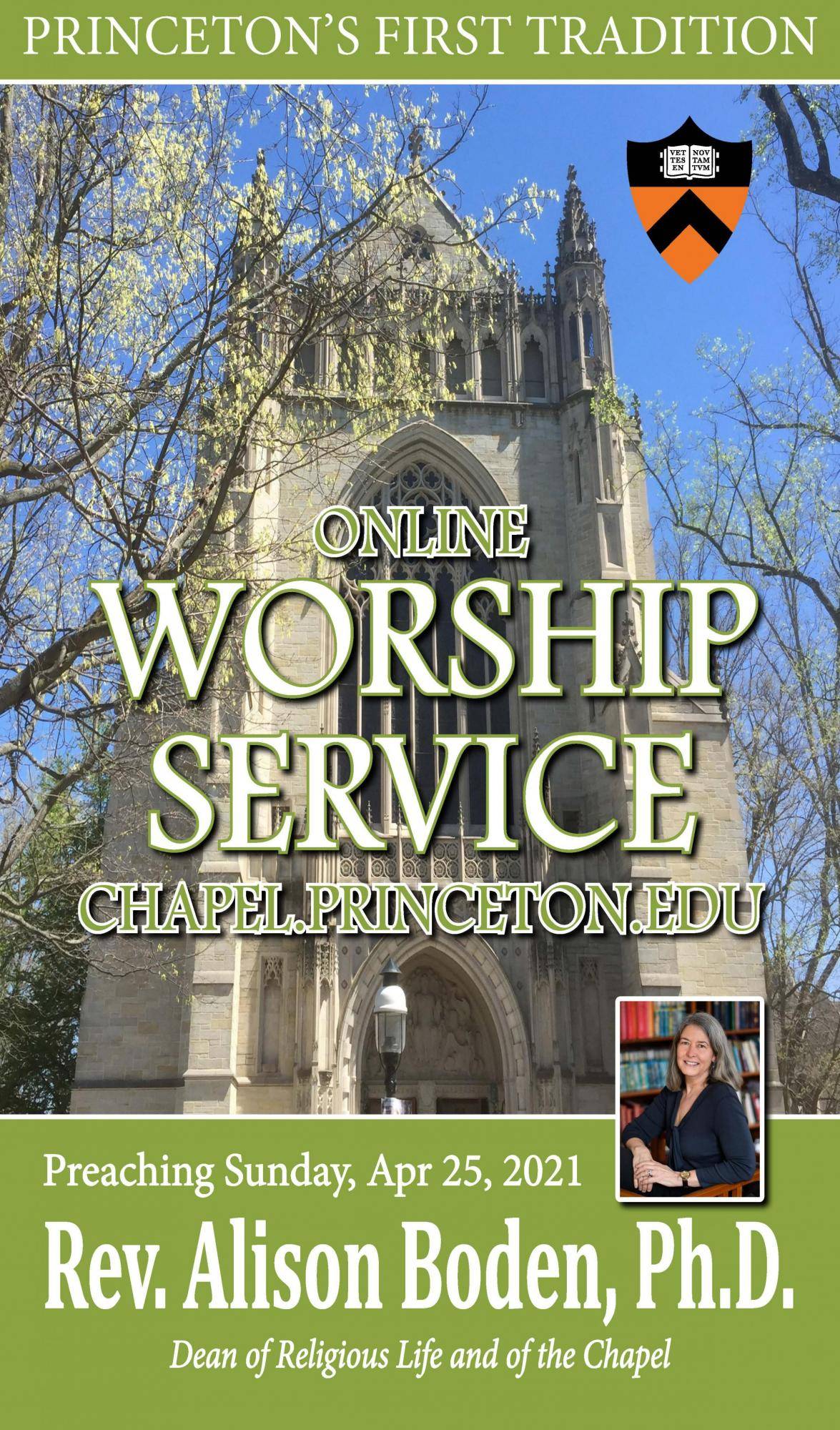 Sunday Worship Service with Rev. Alison L. Boden, Ph.D., Dean of Religious Life and of the Chapel, Princeton University - Vimarsana News
