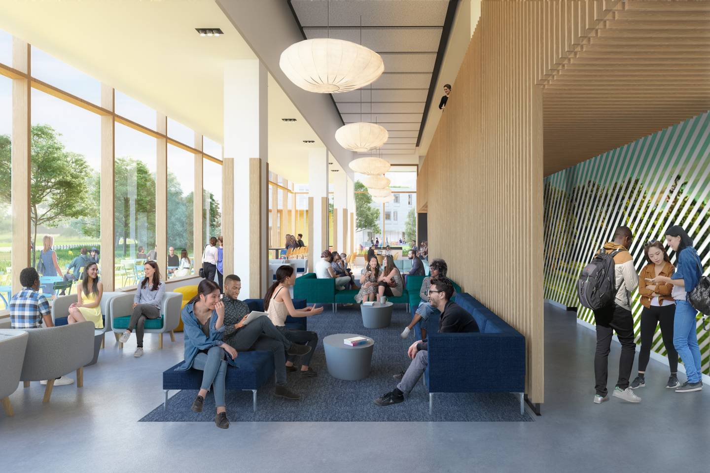 Rendering of New College East interior