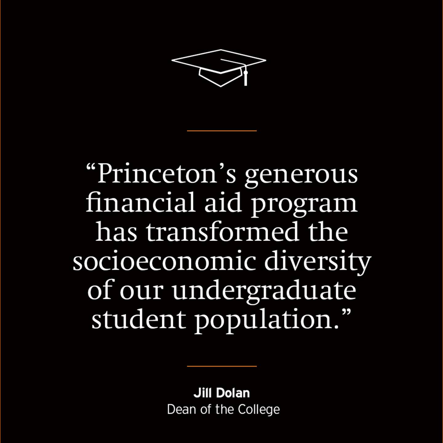 "Princeton's generous financial aid program has transformed the socioeconomic diversity of our undergraduate student population." 