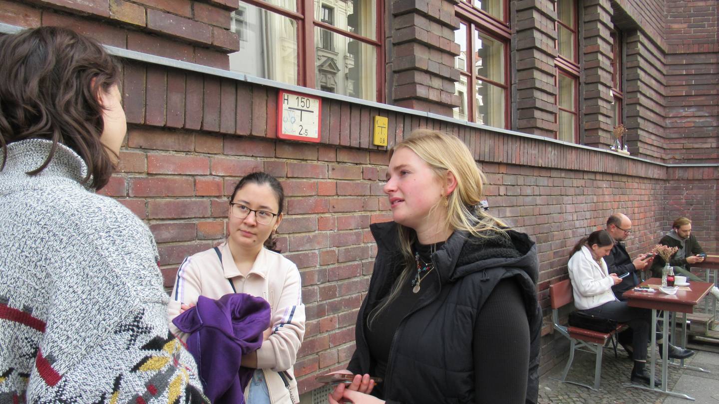 Interviewing a refugee in Berlin