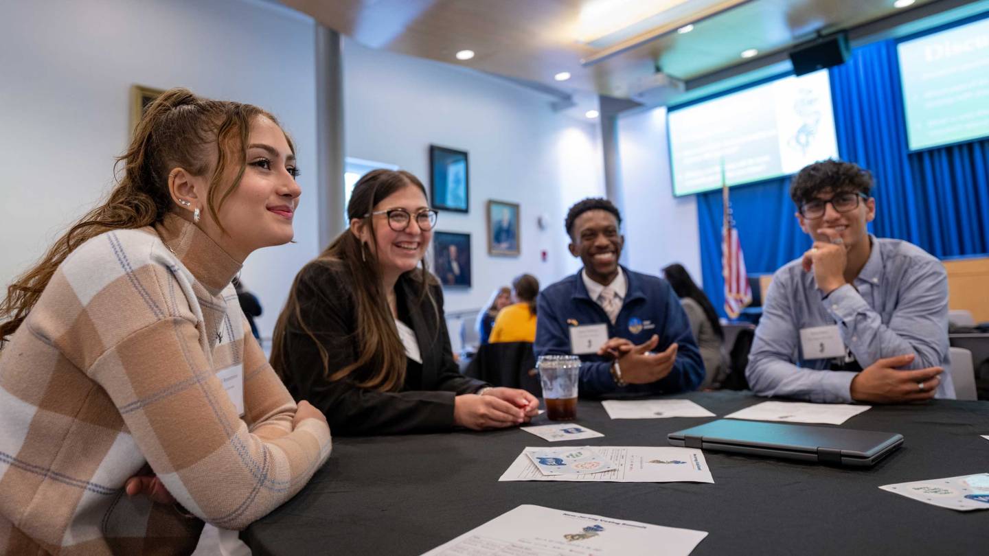 Students at a table during the NJ Voting Summit