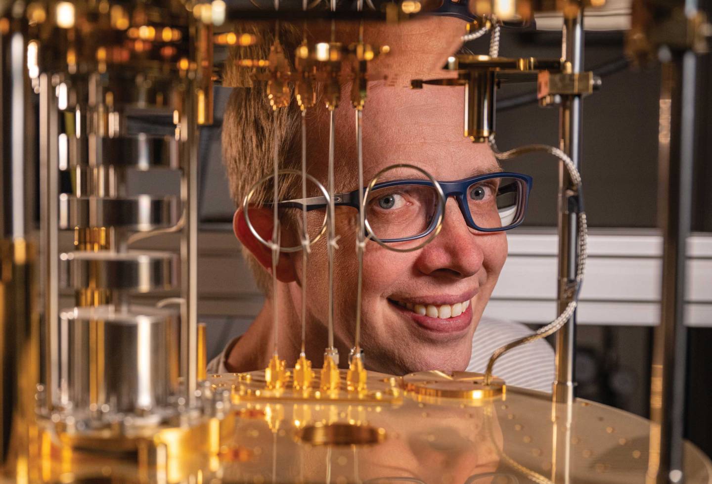 Andrew Houck looks through a quantum computer