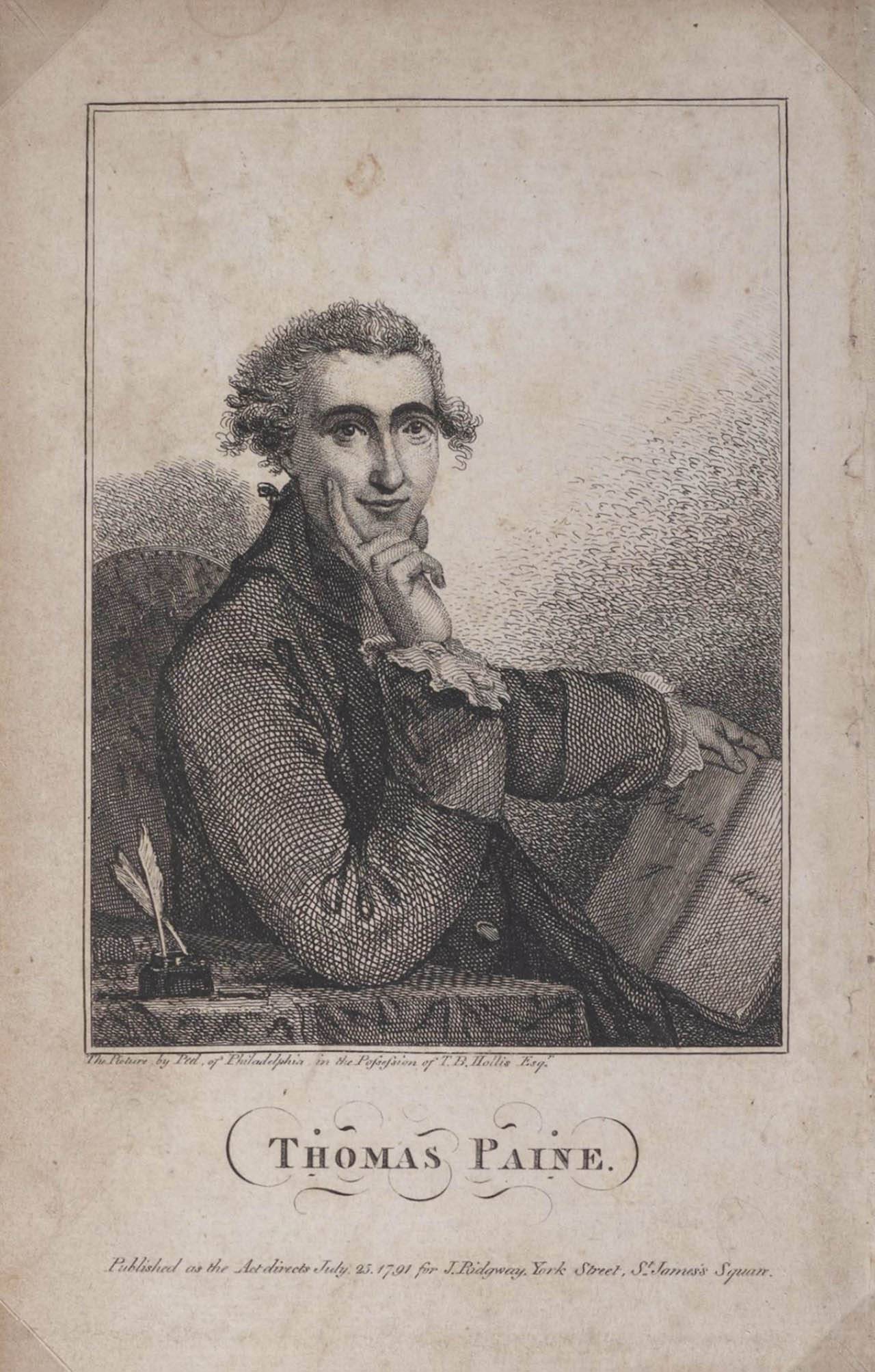 A print of Thomas Paine from 1791