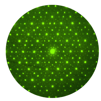 This electron diffraction pattern, collected with an IAC transmission electron microscope along the 10-fold axis, revealed the characteristic signature of a decagonal quasicrystal, a material believed for centuries to be impossible.