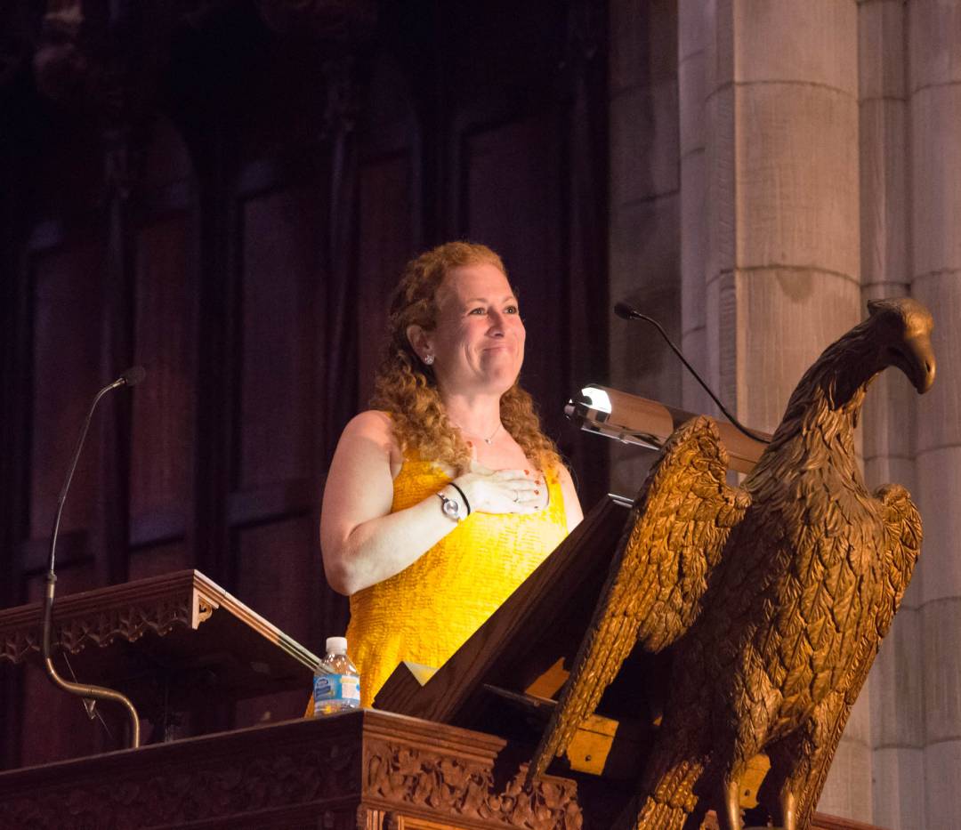 Jodi Picoult, Class of 1987, speaking at Class Day