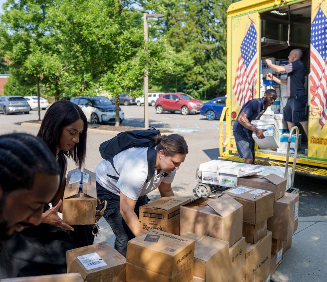 Volunteers loading school supplies donated to local schools by Princetonians