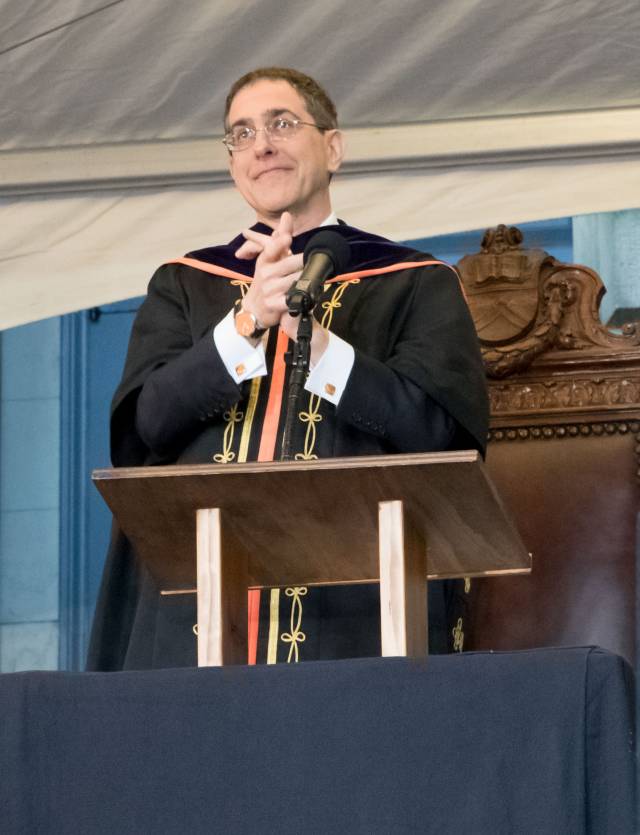 President Eisgruber during Commencement 2017 ceremony