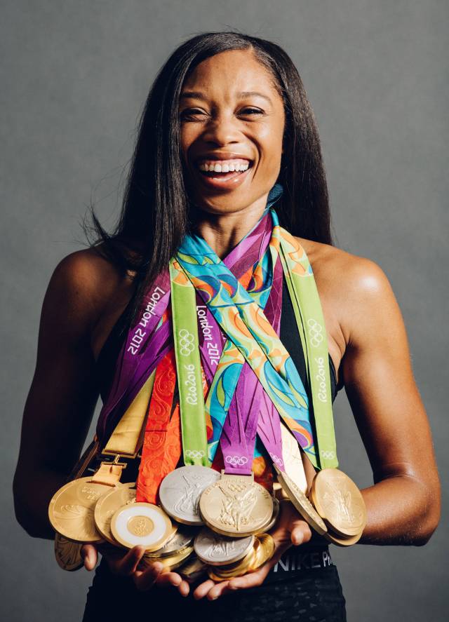 Allyson Felix and her Olympic medals