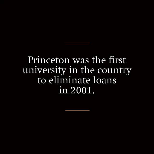 Princeton was the first university in the country to eliminate loans in 2001