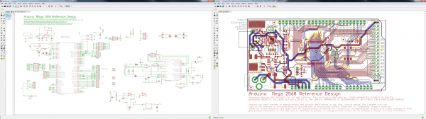 Board and schematic view both open